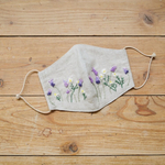 ラベンダーの手刺繍マスク　lavender embroidery mask 