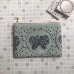 new！　forest wing フラットポーチ　16 ミナペルホネンの刺繍生地