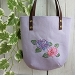 【手刺繍】紫陽花の小さなバッグ