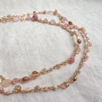 ビーズのチェーンネックレス【Ｌ】