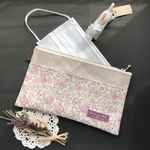 SALE‼️マスクポーチVer.2『Felicite』ピンクベージュ◆リバティ　ラミネート　ビニコ
