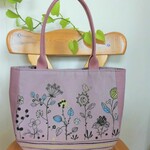 ＊H様ご予約品＊北欧ボーダー柄のマチ付きトート