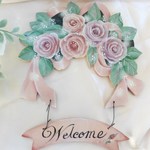 トールペイント　ローズブーケ　ウエルカムボード　薔薇　ウエディング