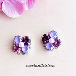 再販紫陽花ピアス/イヤリングパープルシルバー