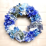 No.wreath-15332★あじさいとバラのリース(3) 　　40cm・アートフラワー/造花リース/大型リース