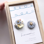 hanaaoi刺繍ピアス/イヤリング　一点もの