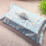 リバティ ボックスティッシュケース タナローン ×ラミネート【ストラップ取外し可】＊Betsy Metallic Turquoise＊ リバティ生地使用
