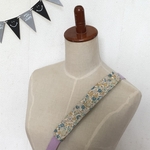 水筒ショルダー肩紐カバー 小花淡い水色系/生成り　再2