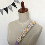 ●水筒ショルダー肩紐カバー 小花黄色系/生成り　再2