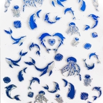 1点もの☆版画風箔押しシート☆Ocean
