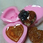 Heartと薔薇のシリコンモールド　レジン工作　オルゴナイト