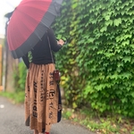 柿渋染めてぬぐいリメイクスカート