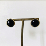 Black Gold Stud 15mm Earrings