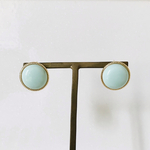 Aloe Green Gold Stud 15mm Earrings