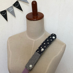 水筒ショルダー肩紐カバー デニムプリント星＋デニムプリントストライプ/生成り　再2