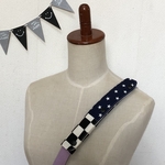 水筒ショルダー肩紐カバー 星紺＋いちまつ黒/生成り