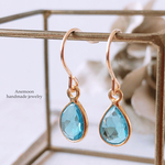 ɴᴇᴡ̤̮‼︎宝石質スイスブルートパーズペアシェイプpierce/earring 