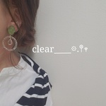 グリーン🌿キラキラストーン×クリアアクセ♪ゆらゆら～☺️