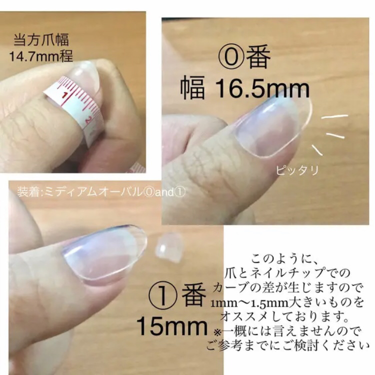 ネイルチップサイズ表 - komu_nail | minne byGMOペパボ 国内