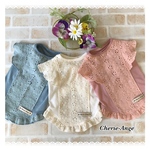 犬服　❁花刺繍フリルタンクトップ❁
