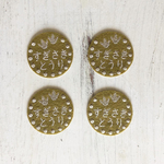 【4枚セット】24色ネーム入り刺繍ワッペン*恐竜の足跡とドット柄*