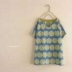 ジャガードニットのショート丈ポンチョ。あじさい。【М】