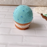 カップケーキの針山 ソーダ味❤︎かわいい針刺し・ピンクッションをお探しの方に❤︎