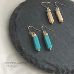☆ターコイズ／高瀬貝シンプルピアス／イヤリング／ターコイズブルー