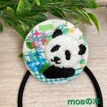 パンダ刺繍あじさいのヘアゴム🐼