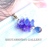 ❣️Thanks100❣️［再販13］紫陽花の雫チャーム💧〜紫式部〜　紫陽花　マスクチャーム　ネックレス　パーツ交換　プレゼント　ラッピング　紫　