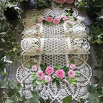 yama4827様専用・レース編みのドイリー　　　　薔薇の咲く小径　　90 × 30cm