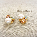 再販..bijou×day pearl 3月誕生石 アクアマリン＊ピアスイヤリング日付セミオーダー