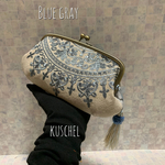 grayish silverマンダラ◉大人可愛い◉刺繍親子がま口◉がま口財布