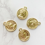 【16×20mm】10個チャームパーツ コイン カン付き 16×20mm ゴールド