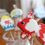 大人の縁日　棒付き金魚　アイシングクッキー