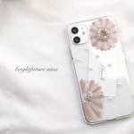 iPhone13ケースなど対応 くすみピンク　ドライフラワーiPhoneケース　機種ご相談ください♡