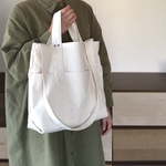 斜めがけができる帆布のトート　エクリュ×エクリュ