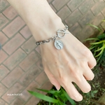 オールステンレス製 マンテルブレスレット 4面カット小豆チェーン幅6mm  メダイ付き