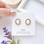 ♢antiqueピアス/イヤリング♢　アンティーク/カメオ/ヴィンテージ/小ぶり/白/ゴールドアクセサリー/大人/アレルギー対応/サージカルステンレス