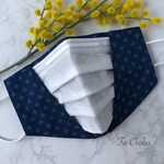 再販・2Way 不織布を挟める マスクカバー・男性 の方にお勧め・落ち着いた 爽やかな 柄で スーツ にも合います