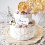 クレイケーキ　飾り付き　ウェルカムスペース　ブラウン×ベージュ×木の実　誕生日ケーキ　結婚式