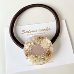 ❇︎ Flower wreath hair tie❇︎        ボタニカル　ヘアゴム　レジン　ドラフラワー　くすみカラー　本物のお花　パール　オールシーズン