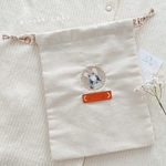 ✳︎ 刺繍うさぎさん ナチュラル巾着 ✳︎