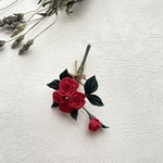小さな薔薇🌹のブローチ（真紅）