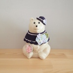 しろくま貯金箱用着せ替え　紫陽花のお洋服セット(パープル)