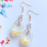 しずく＊フラワーピアス/イヤリング♡イエロー