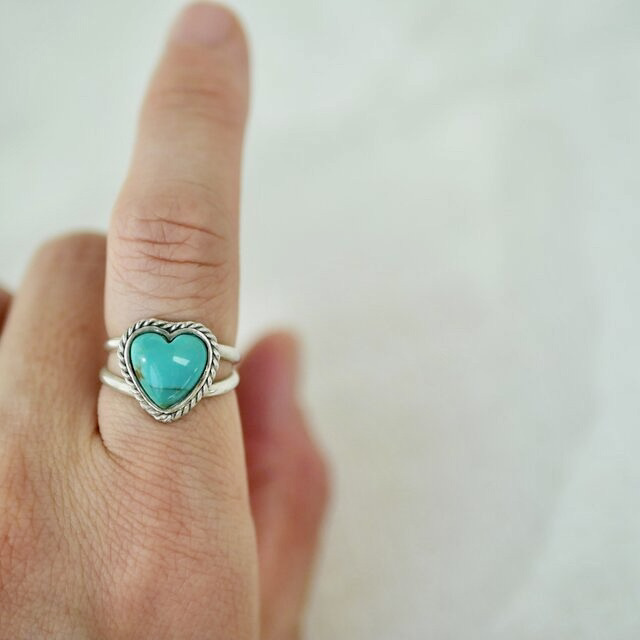 turquoise heart ring ✳︎ ターコイズのハートリング - Gekka