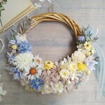 Lune Bonheur＜Margaret＞＊受注制作＊ハーフムーンリース＊プリザーブドフラワー＊お花＊ギフト＊結婚祝い＊新築祝い＊お誕生日祝い＊母の日＊フラワーギフト