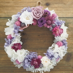 ＊＊SALE＊＊Bonheur Couronne ＜Madame Mauve ＞＊　幸せ舞い込むリース