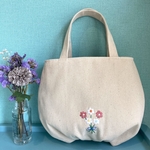 ふんわりバルーン　トートバッグ　刺繍　花束